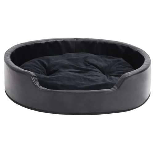 Krevet za pse crni 79 x 70 x 19 cm od pliša i umjetne kože - Crna 79 x 70 x 19 cm Cijena