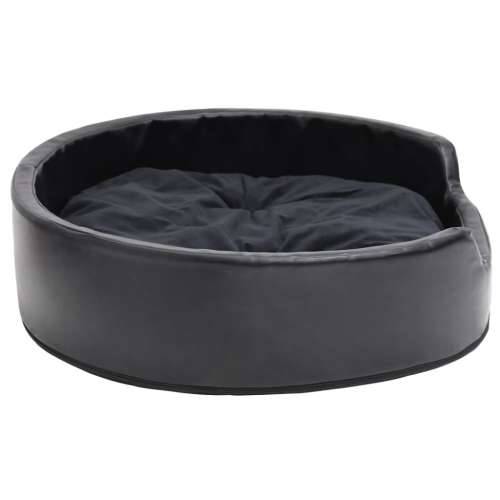 Krevet za pse crni 79 x 70 x 19 cm od pliša i umjetne kože - Crna 79 x 70 x 19 cm Cijena