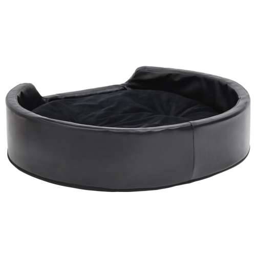 Krevet za pse crni 79 x 70 x 19 cm od pliša i umjetne kože - Crna 79 x 70 x 19 cm Cijena