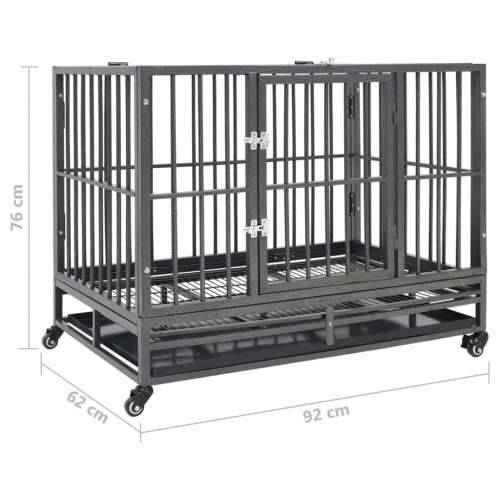 Kavez za pse s kotačima čelični 92 x 62 x 76 cm Cijena