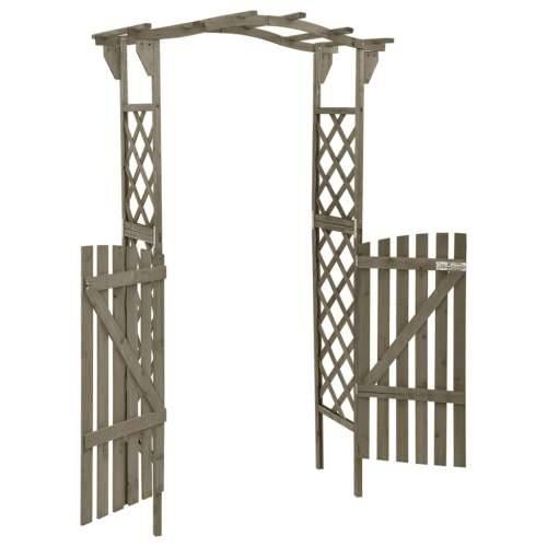 Pergola s vratima 116 x 40 x 204 cm siva od masivne jelovine - Siva 1 Cijena