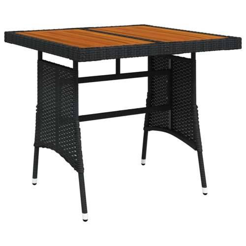 Vrtni stol crni 70x70x72 cm poliratan i masivno bagremovo drvo - Crna 70 x 70 x 72 cm 1 Cijena