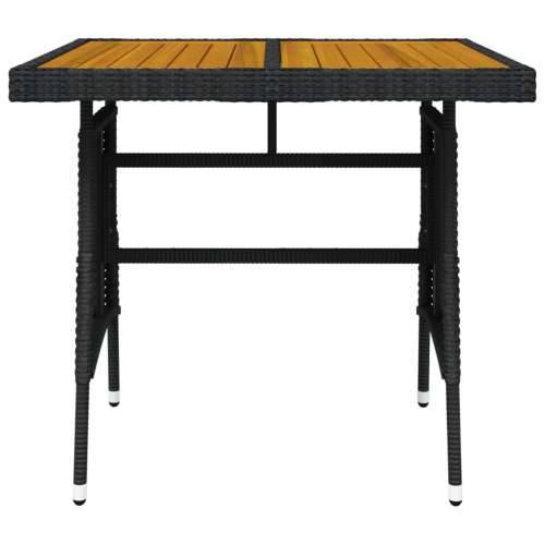 Vrtni stol crni 70x70x72 cm poliratan i masivno bagremovo drvo - Crna 70 x 70 x 72 cm 1 Cijena