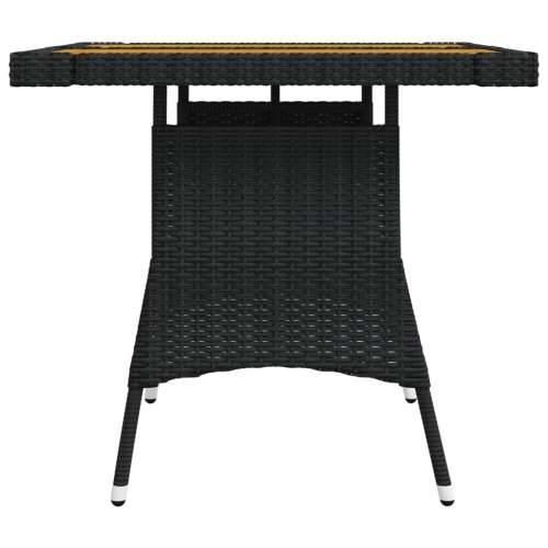 Vrtni stol crni 70x70x72 cm poliratan i masivno bagremovo drvo - Crna 70 x 70 x 72 cm 1 Cijena