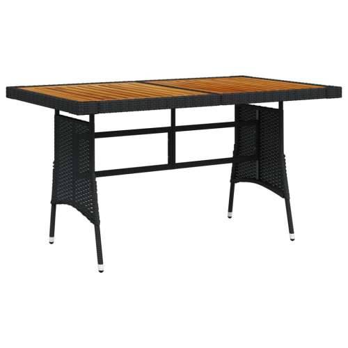 Vrtni stol crni 130x70x72 cm poliratan i masivno bagremovo drvo - Crna 130 x 70 x 72 cm 1 Cijena