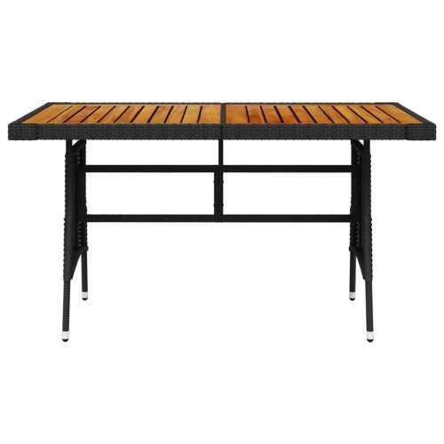 Vrtni stol crni 130x70x72 cm poliratan i masivno bagremovo drvo - Crna 130 x 70 x 72 cm 1 Cijena