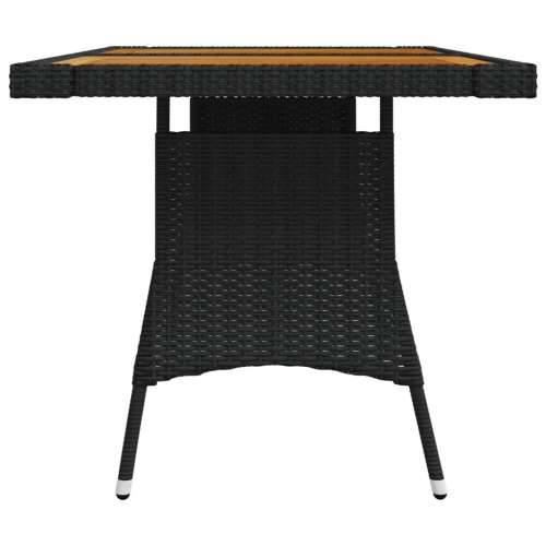 Vrtni stol crni 130x70x72 cm poliratan i masivno bagremovo drvo - Crna 130 x 70 x 72 cm 1 Cijena