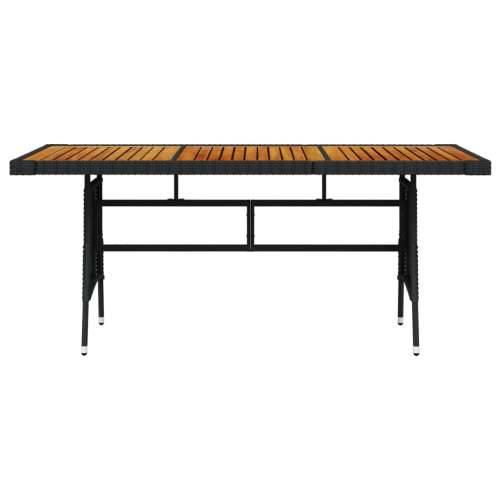 Vrtni stol crni 160x70x72 cm poliratan i masivno bagremovo drvo - Crna 160 x 70 x 72 cm 1 Cijena