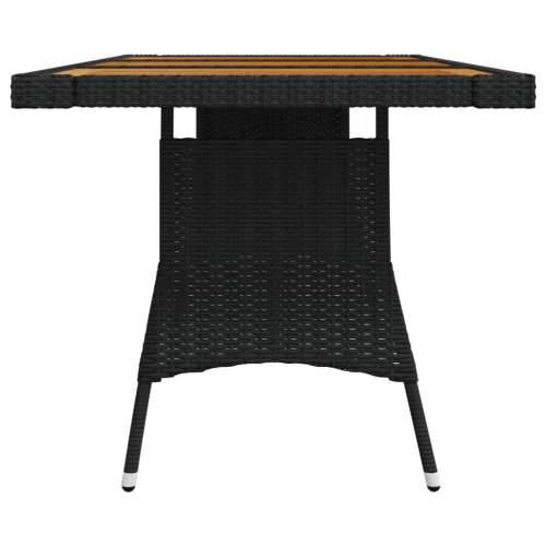 Vrtni stol crni 160x70x72 cm poliratan i masivno bagremovo drvo - Crna 160 x 70 x 72 cm 1 Cijena