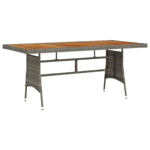 Vrtni stol sivi 160x70x72 cm poliratan i masivno bagremovo drvo - Siva 160 x 70 x 72 cm 1 Cijena