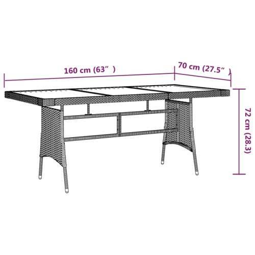 Vrtni stol sivi 160x70x72 cm poliratan i masivno bagremovo drvo - Siva 160 x 70 x 72 cm 1 Cijena