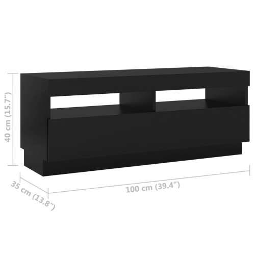 TV ormarić s LED svjetlima crni 300 x 35 x 40 cm - Crna 1 Cijena
