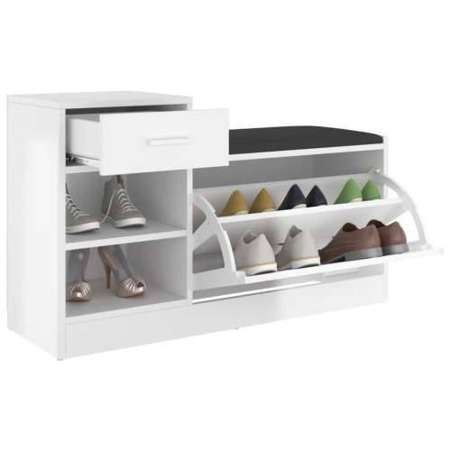 Klupa za cipele visoki sjaj bijela 94,5 x 31 x 57 cm drvena - Visoko sjajno bijela 1 Cijena