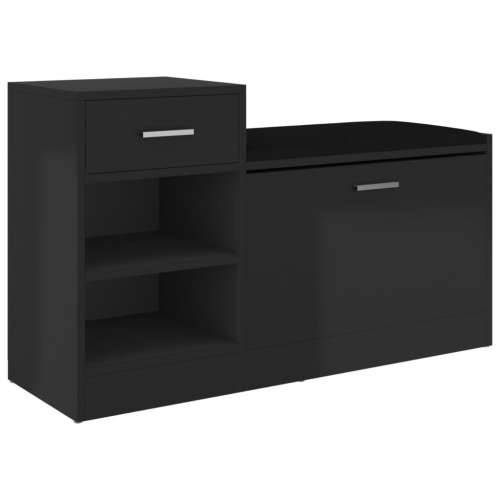 Klupa za cipele visoki sjaj crna 94,5 x 31 x 57 cm drvena - visoko sjajno crna 1 Cijena