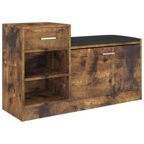 Klupa za cipele boja dimljenog hrasta 94,5 x 31 x 57 cm drvena - Dimljeni hrast 1 Cijena