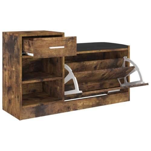 Klupa za cipele boja dimljenog hrasta 94,5 x 31 x 57 cm drvena - Dimljeni hrast 1 Cijena