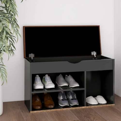 Klupa za cipele s jastukom siva 80x30x47 cm konstruirano drvo - Siva 1 Cijena
