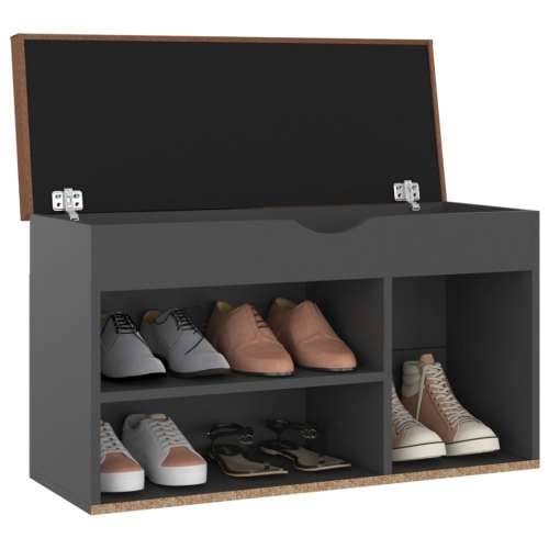 Klupa za cipele s jastukom siva 80x30x47 cm konstruirano drvo - Siva 1 Cijena