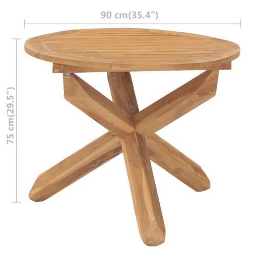 Vrtni stol - Blagovaonski stol Ø 90 x 75 cm od masivne tikovine - 90 x 75 cm 1 Cijena