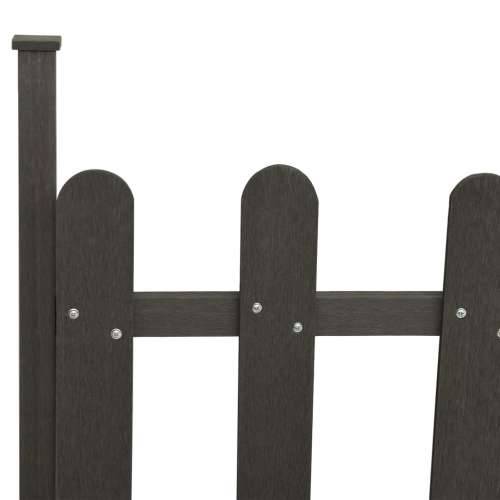 Ograda od kolaca sa stupovima 3 kom WPC 614 x 80 cm - Siva 614 x 80 cm 3 Cijena