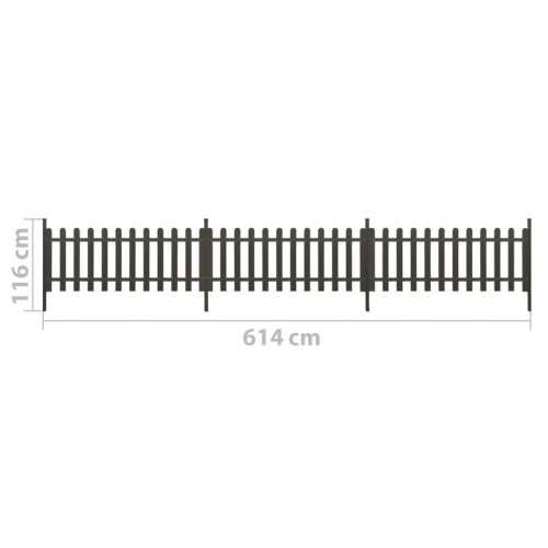 Ograda od kolaca sa stupovima 3 kom WPC 614 x 80 cm - Siva 614 x 80 cm 3 Cijena