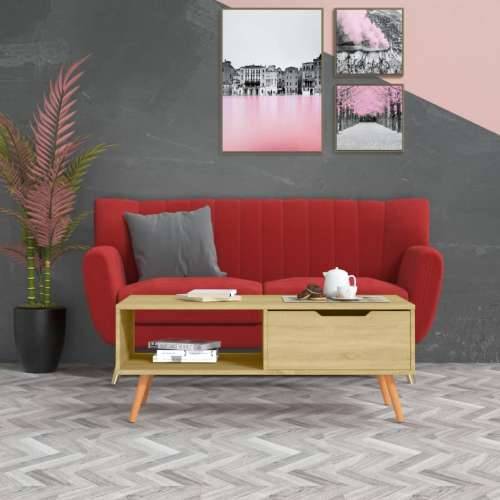 Stolić za kavu boja hrasta 100 x 49,5 x 43 cm konstruirano drvo - sonoma hrast 1 Cijena