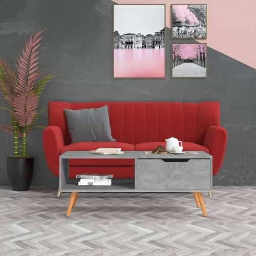 Stolić za kavu boja betona 100 x 49,5 x 43 cm konstruirano drvo - Beton siva 1 Cijena