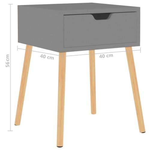 Noćni ormarići 2 kom sivi 40 x 40 x 56 cm konstruirano drvo - Siva 2 Cijena