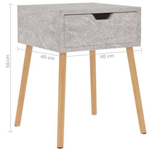 Noćni ormarići 2 kom boja betona 40x40x56 cm konstruirano drvo Beton siva 2 Cijena