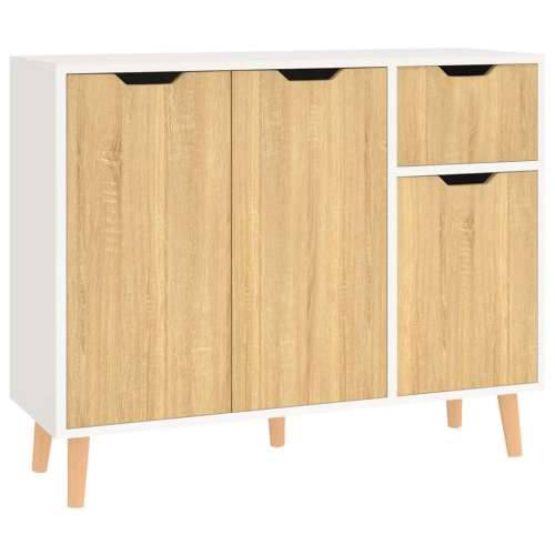 Komoda bijela i boja hrasta 90 x 30 x 72 cm konstruirano drvo - Bijela i boja hrasta sonome 1 Cijena