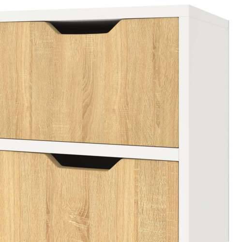 Komoda bijela i boja hrasta 90 x 30 x 72 cm konstruirano drvo - Bijela i boja hrasta sonome 1 Cijena