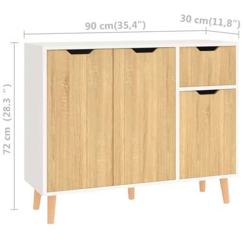 Komoda bijela i boja hrasta 90 x 30 x 72 cm konstruirano drvo - Bijela i boja hrasta sonome 1 Cijena