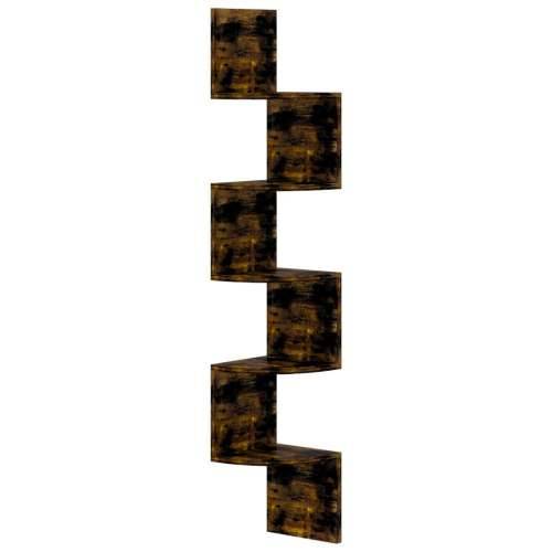 Zidne kutne police boja hrasta 19x19x123 cm konstruirano drvo - Dimljeni hrast 1 Cijena