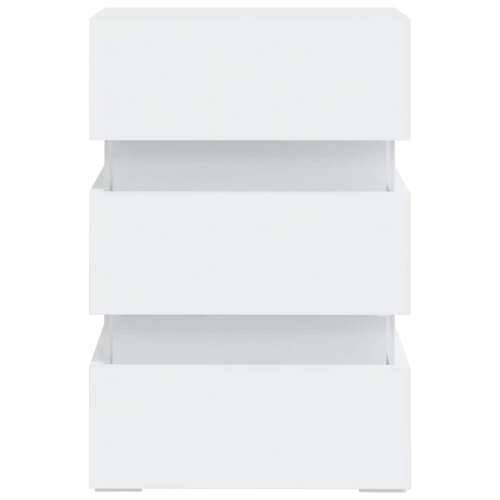 LED noćni ormarić bijeli 45 x 35 x 67 od konstruiranog drva - Bijela 1 Cijena