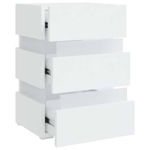 LED noćni ormarić bijeli 45 x 35 x 67 od konstruiranog drva - Bijela 1 Cijena
