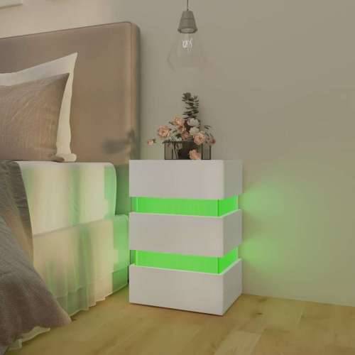 LED noćni ormarić bijeli 45 x 35 x 67 od konstruiranog drva - Bijela 1 Cijena