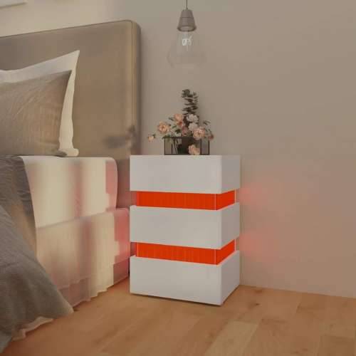 LED noćni ormarić bijeli 45 x 35 x 67 od konstruiranog drva - Bijela 1 Cijena