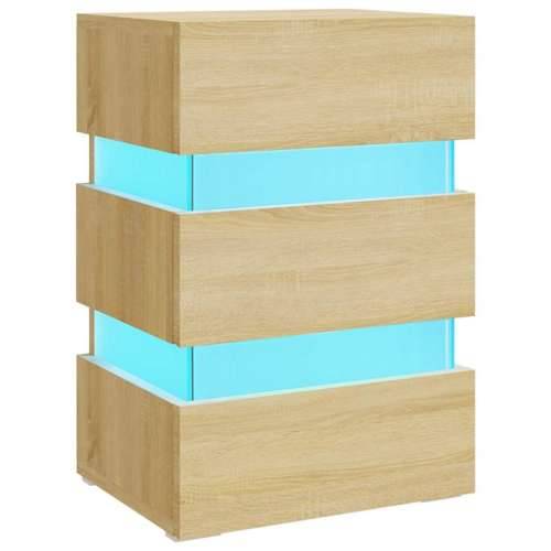LED noćni ormarić boja hrasta 45 x 35 x 67 konstruirano drvo - sonoma hrast 1 Cijena