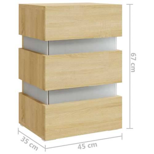 LED noćni ormarić boja hrasta 45 x 35 x 67 konstruirano drvo - sonoma hrast 1 Cijena