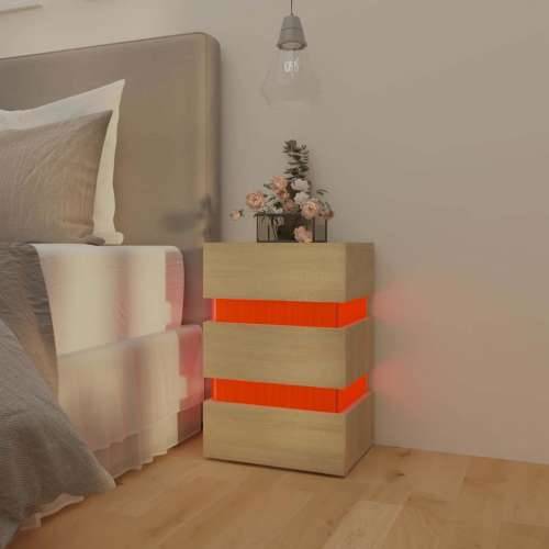 LED noćni ormarić boja hrasta 45 x 35 x 67 konstruirano drvo - sonoma hrast 1 Cijena
