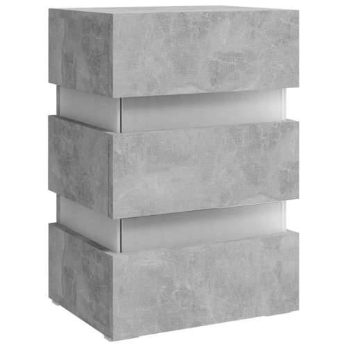 LED noćni ormarić boja betona 45 x 35 x 67 konstruirano drvo - Beton siva 1 Cijena