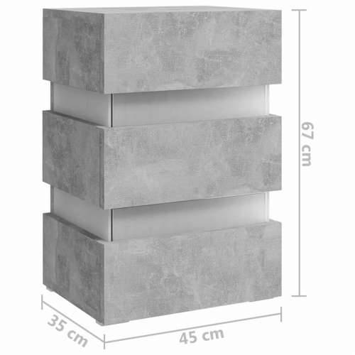 LED noćni ormarić boja betona 45 x 35 x 67 konstruirano drvo - Beton siva 1 Cijena
