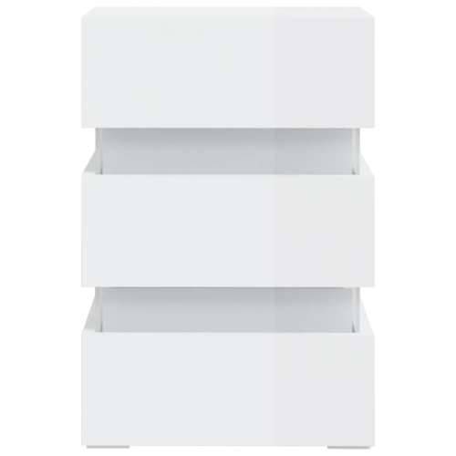 LED noćni ormarić sjajni bijeli 45x35x67 cm konstruirano drvo - Visoko sjajno bijela 1 Cijena