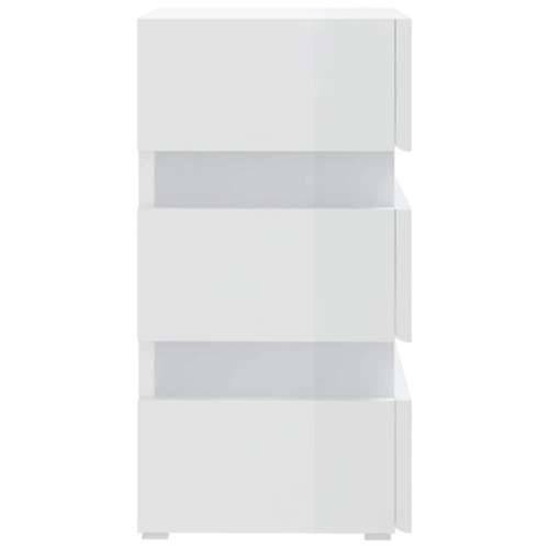 LED noćni ormarić sjajni bijeli 45x35x67 cm konstruirano drvo - Visoko sjajno bijela 1 Cijena