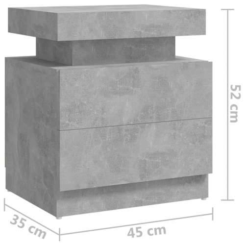 Noćni ormarić siva boja betona 45x35x52 cm konstruirano drvo - Beton siva 1 Cijena