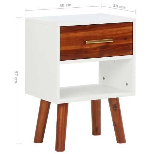 Noćni ormarić od masivnog bagremovog drva 40 x 30 x 57 cm - 1 Cijena