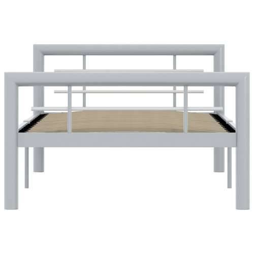 Okvir za krevet sivo-bijeli metalni 100 x 200 cm Cijena