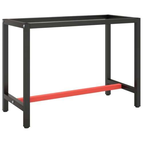 Okvir za radni stol mat crni i mat crveni 110x50x79 cm metalni Cijena