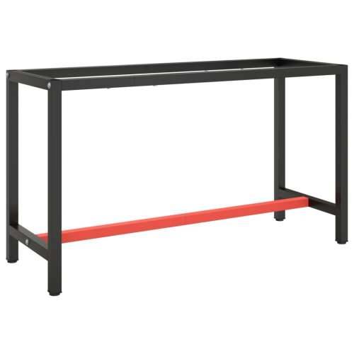 Okvir za radni stol mat crni i mat crveni 140x50x79 cm metalni Cijena