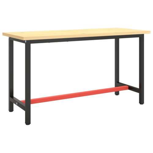 Okvir za radni stol mat crni i mat crveni 140x50x79 cm metalni Cijena
